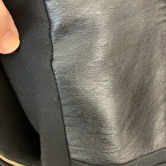 TORRID Blazer BLACK PONTE & FAUX LEATHER Tie 4X - Picture 4 of 6